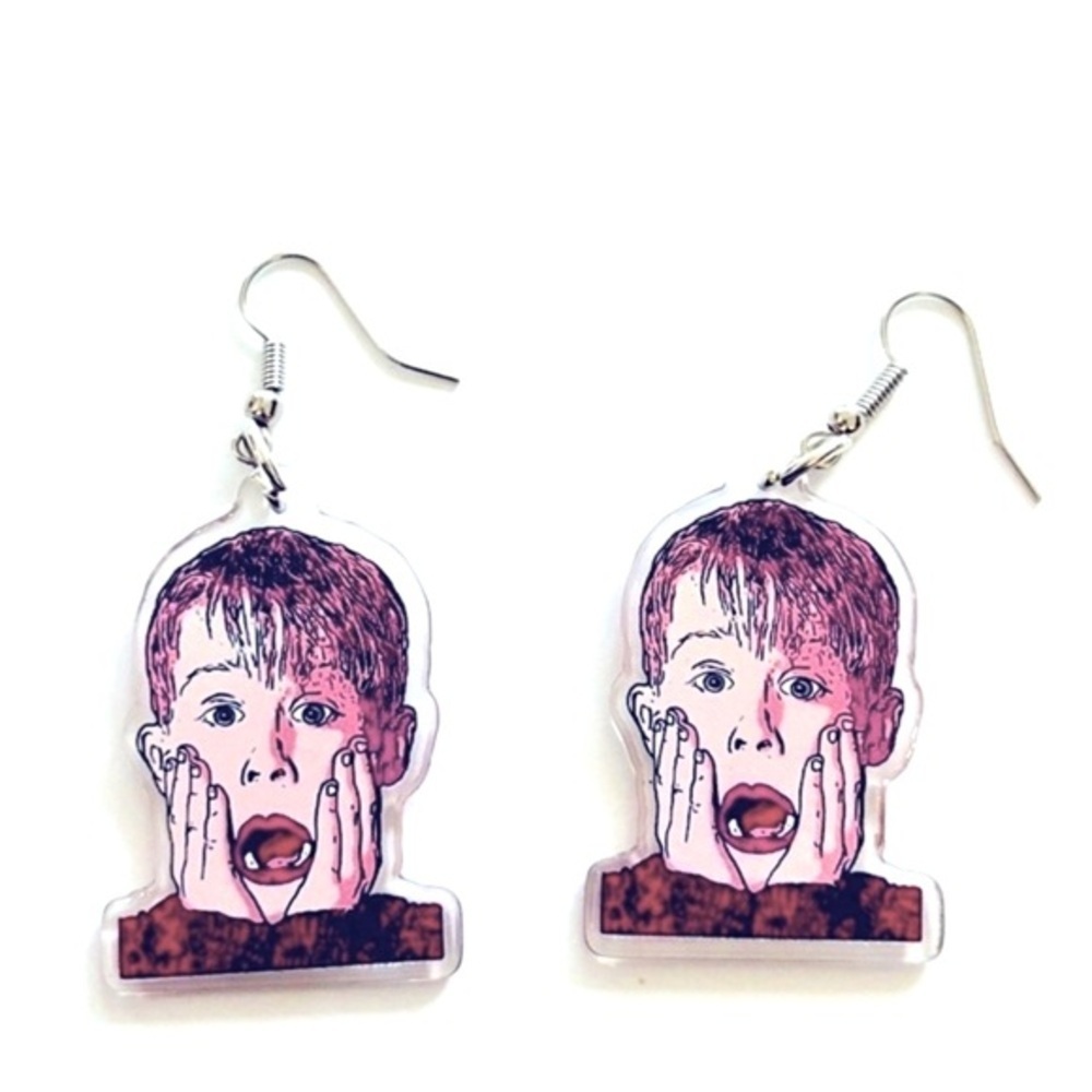 Home Alone Kevin McCallister Christmas Earrings, NWT